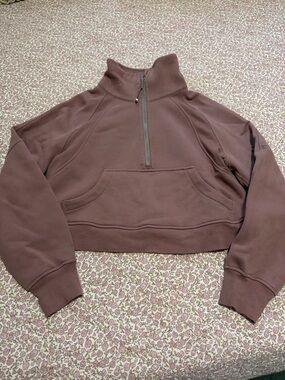 Lululemon Cropped Quarter-Zip Pullover Sweatshirt - Mauve